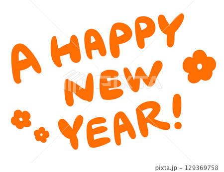 Happy New Year 手書き文字 129369758