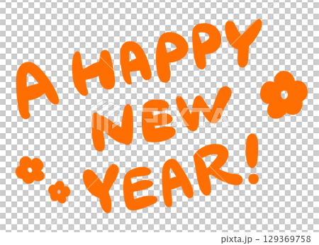 Happy New Year 手書き文字 129369758