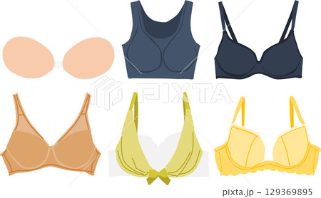 ブラジャーのイラスト	セット 129369895