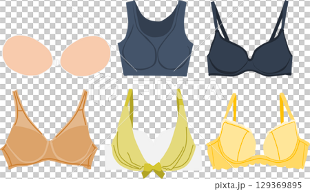 ブラジャーのイラスト	セット 129369895