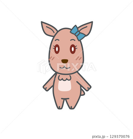 鹿イラスト(メス・横向きノーマル) 鹿イラスト(メス・横向きノーマル) 129370076