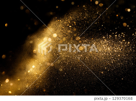 Sparkling Golden Particles Sparkling Golden Particles 129370168