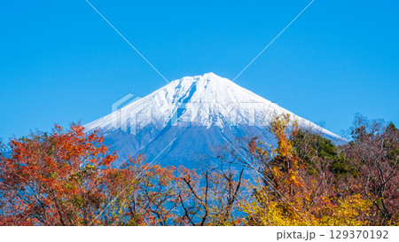 紅葉と富士山 129370192