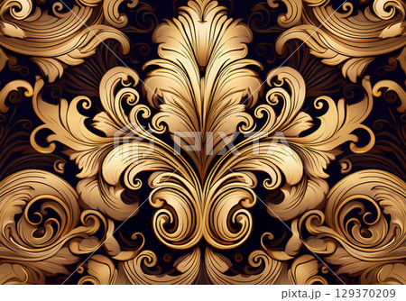 Luxurious Baroque Decorative Pattern 129370209