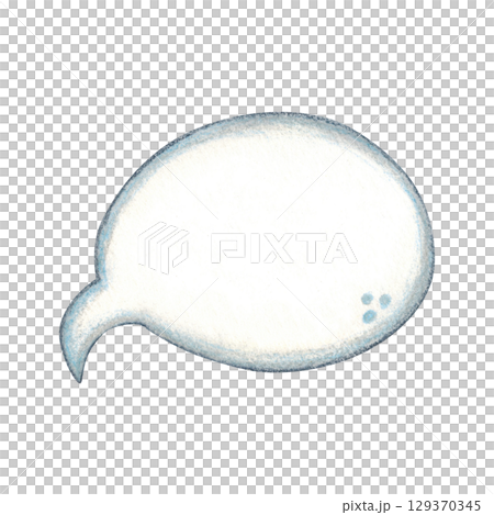 Comic book word frame, character replica. Hand drawn watercolor illustration, cartoonish. Design for stickers, posters, card blanks, scrapbooking, journaling. Thoughts, phrase, frame, comic, oval 129370345