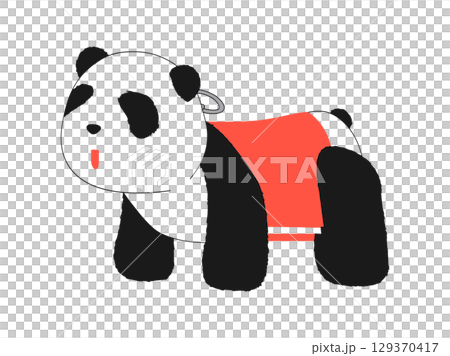 Pop panda car illustration 129370417