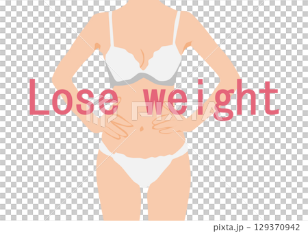 Illustration of a woman on a diet Illustration of a woman on a diet 129370942