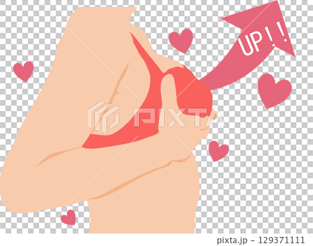 Bust-up graphic illustration 129371111