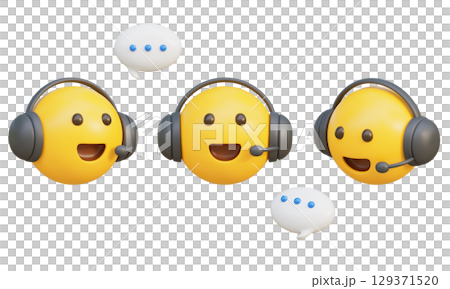 counselor wearing a talking headset emoji 3D graphic 129371520