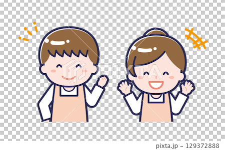 Nursery teacher / Duo / Male and female 02 Nursery teacher / Duo / Male and female 02 129372888