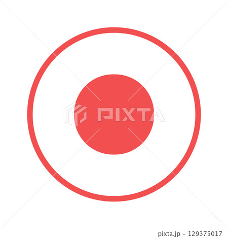 シンプルな赤い録音・録画・撮影ボタンの線画アイコン - ミニマルな丸いRECマークのUI素材 シンプルな赤い録音・録画・撮影ボタンの線画アイコン - ミニマルな丸いRECマークのUI素材 129375017