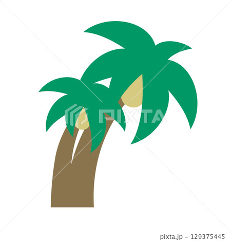 ヤシの木イラスト トロピカルで夏らしいデザイン 129375445