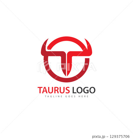 Taurus Logo Template vector icon illustration design 129375706