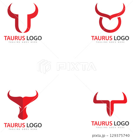 Taurus Logo Template vector icon illustration design Taurus Logo Template vector icon illustration design 129375740