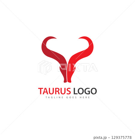Taurus Logo Template vector icon illustration design 129375778