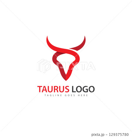 Taurus Logo Template vector icon illustration design Taurus Logo Template vector icon illustration design 129375780