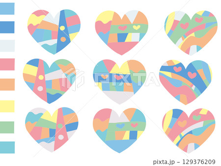 ハート　色見本1-2 129376209