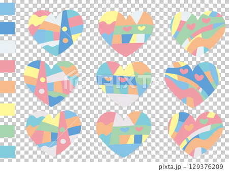 ハート　色見本1-2 129376209