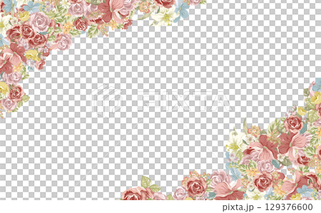 多彩的古董玫瑰角架 129376600