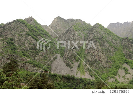 Mount Kazbek is located in the eastern part of the Central Caucasus. Mount Kazbek is located in the eastern part of the Central Caucasus. 129376893