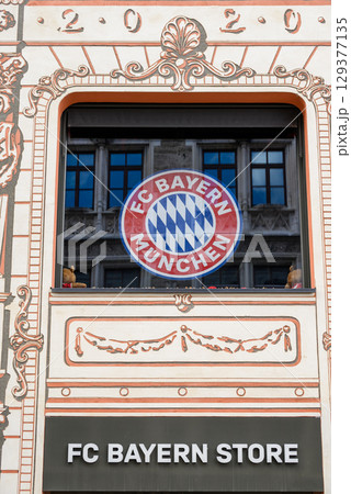 Official Football Club Bayern Munchen Store selling FC Bayern merchandise in central Munich, Bavaria, Germany Official Football Club Bayern Munchen Store selling FC Bayern merchandise in central Munich, Bavaria, Germany 129377135