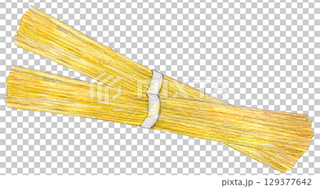水彩イラスト 乾麺のパスタ 水彩イラスト 乾麺のパスタ 129377642