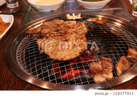 Korean barbecue. marinated beef rib bbq Korean barbecue. marinated beef rib bbq 129377913