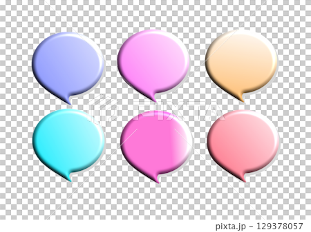 カラフルな吹き出し 129378057