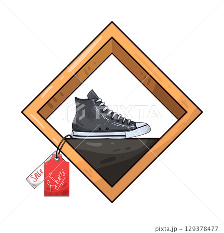 illustration of shoe with price tag illustration of shoe with price tag 129378477