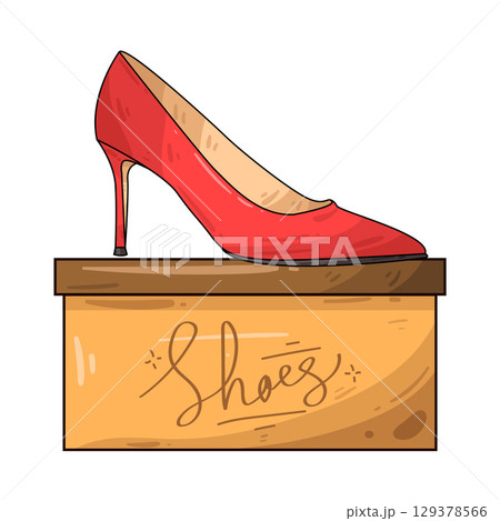 illustration of shoes on box illustration of shoes on box 129378566