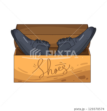 illustration of shoes in box illustration of shoes in box 129378574
