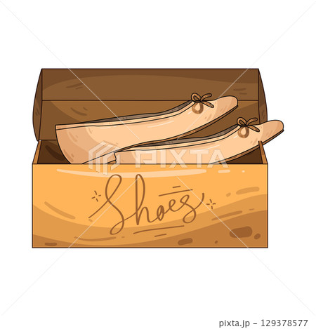 illustration of shoes in box illustration of shoes in box 129378577