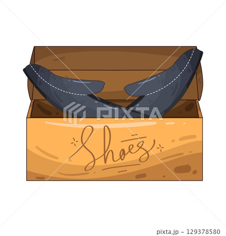 illustration of shoes in box illustration of shoes in box 129378580