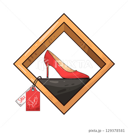 illustration of high heels with price tag 129378581
