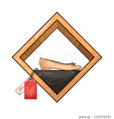 illustration of shoe with price tag illustration of shoe with price tag 129378582
