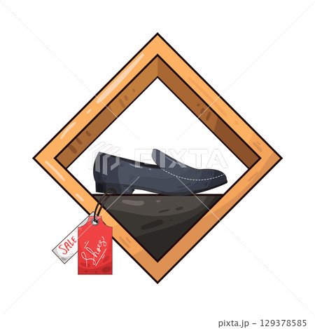 illustration of shoe with price tag illustration of shoe with price tag 129378585