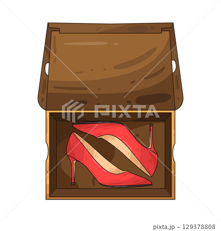 illustration of high heels in box 129378808