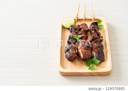 grilled chicken liver with herbs and spices grilled chicken liver with herbs and spices 129378885