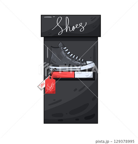 illustration of shoe with price tag illustration of shoe with price tag 129378995