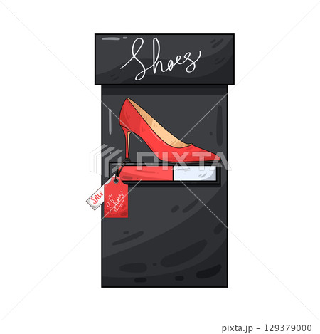 illustration of high heels with price tag 129379000