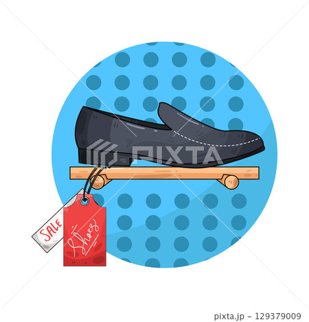 illustration of shoe with price tag illustration of shoe with price tag 129379009