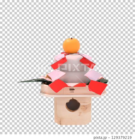 鏡餅,日本傳統的新年裝飾和祭品 鏡餅,日本傳統的新年裝飾和祭品 129379219