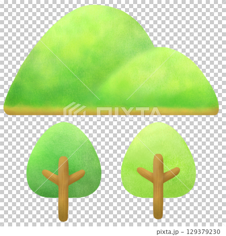 Mountain and tree illustration 129379230