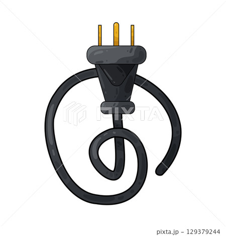 illustration of electrical plug illustration of electrical plug 129379244