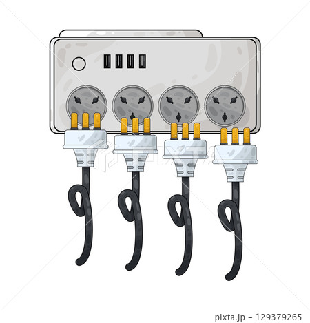 illustration of plug in illustration of plug in 129379265