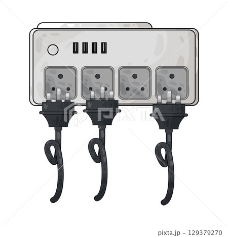 illustration of plug in illustration of plug in 129379270