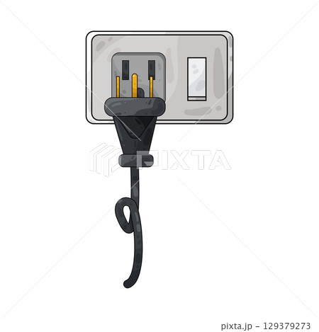 illustration of plug in illustration of plug in 129379273