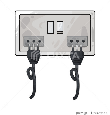 illustration of plug in illustration of plug in 129379337