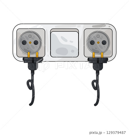 illustration of plug in illustration of plug in 129379487