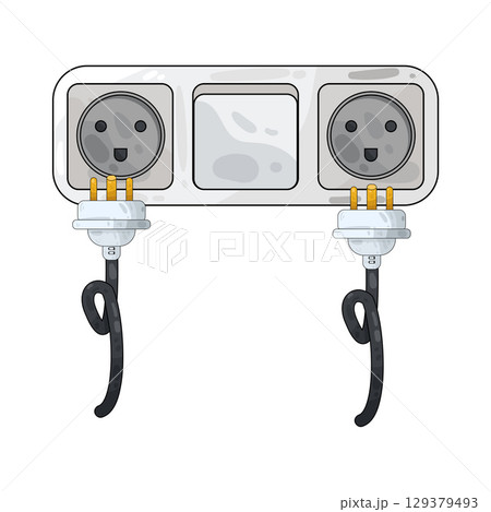 illustration of plug in illustration of plug in 129379493